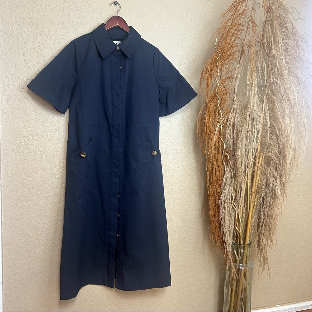 Tuckernuck Jacqueline blue Aline maxi dress size large with pockets